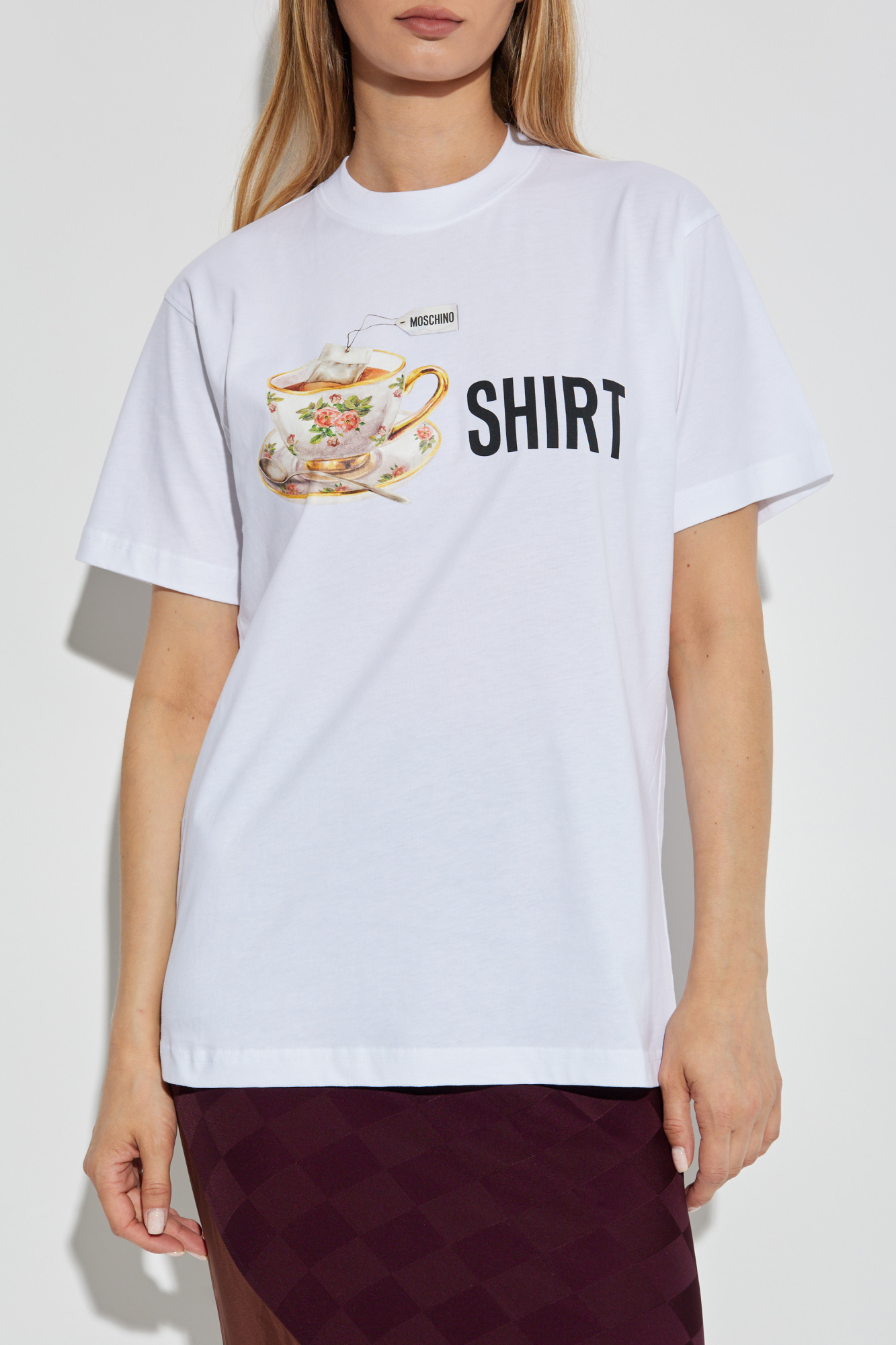Tシャツ・カットソー Moschino FW25 Silk shirt (J02385251 1293) Moschino floral-print Silk Shirt | Blue | FARFETCH